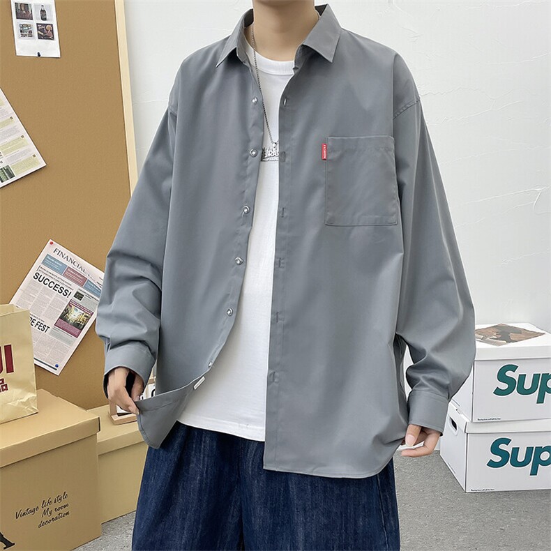 精品ins青少年休闲长袖宽松外套大码印花T恤衬衫A012/2280TP30,男装T恤,电商A012