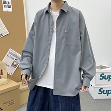 精品ins青少年休闲长袖宽松外套大码印花T恤衬衫A012/2280TP30，男装T恤，电商A012