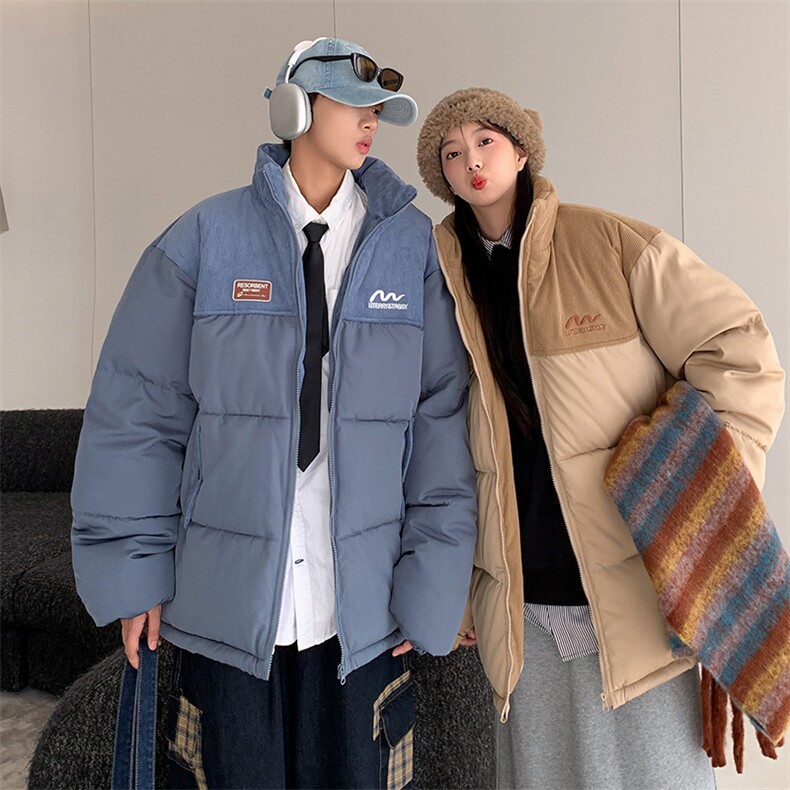 灯芯绒拼接刺绣棉服男女棉衣立领棉袄外套面包服3357-P80控108,男装棉衣,星座207