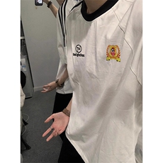 夏季美式高街重磅纯棉三条杠织带撞色男女短袖T恤ZD613-特P30，男装T恤，电商A486-1