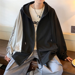 wassup happy日系开衫卫衣男款秋冬季潮牌宽松青少年休闲连帽外套图片