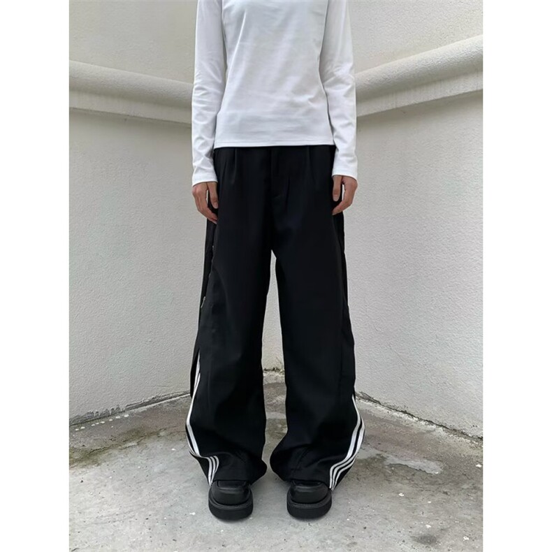 条纹拼接休闲西裤女2025新款cleanfit高街宽松百搭裤子KX91,男装西裤,星座1116A（原606A-3）