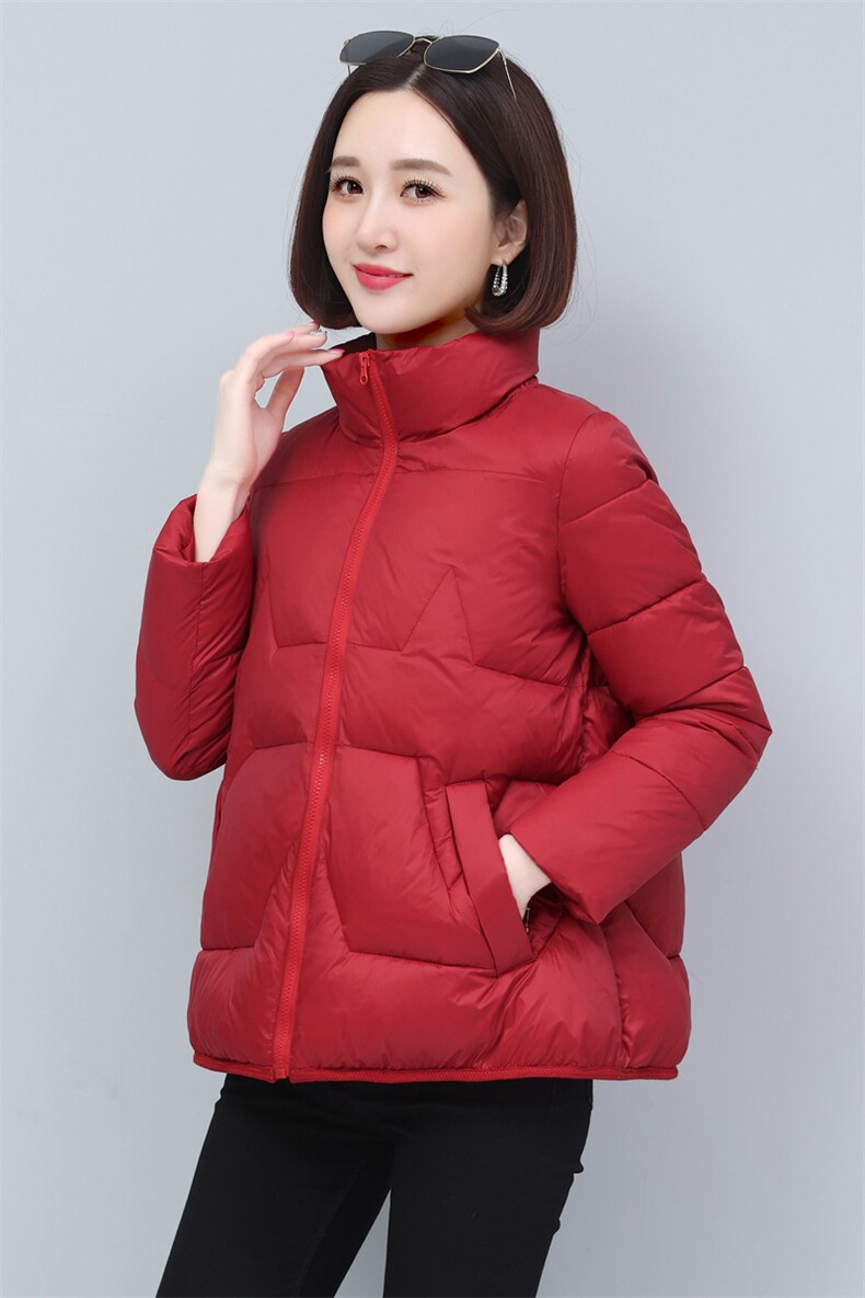 立领棉服女冬季2022新款时尚小棉袄宽松保暖棉衣外套,女装棉衣/棉服,涵誉