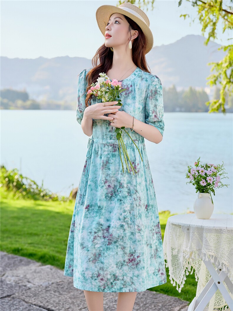 6310时尚印花连衣裙,女装连衣裙,倪叶myz