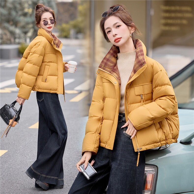 时尚立领加厚保暖白鸭绒羽绒服2025冬季新款，女装羽绒服，余墨