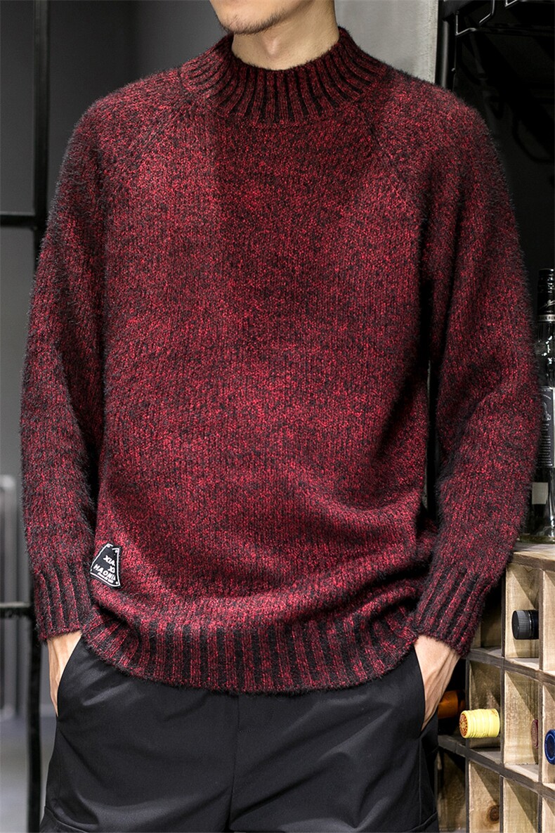 套头毛衣男2021新款半高领秋冬针织衫潮流DS509T,男装针织衫/毛衣,电商A102