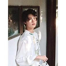 CP1220-P36新中式风盘扣长袖衬衫男装设计感高级唐装衬衣，男装衬衫，电商B323A