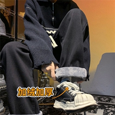 冬季加绒牛仔裤男加厚保暖直筒休闲裤子A080-9291-常规P35加绒P45，男装牛仔裤，电商A080