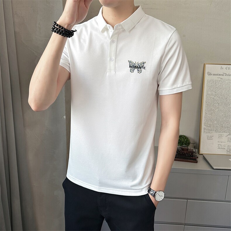 男装Polo衫夏季2025新款短袖翻领刺绣t恤男C317-1853-P55,男装Polo衫,电商C317