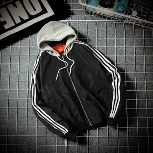 A003-927-P50  秋冬季新品拼接连帽夹克男外套韩版 日系铁框图片