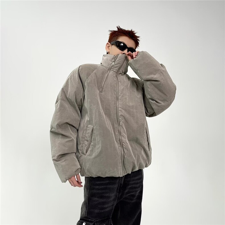 网图美式休闲夹克棉衣外套潮牌双拉链面包棉服A025-ZY18305-P80,男装夹克,电商A025