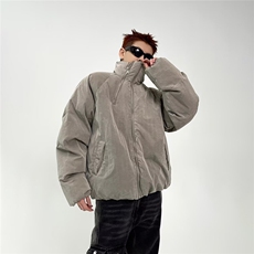 网图美式休闲夹克棉衣外套潮牌双拉链面包棉服A025-ZY18305-P80，男装夹克，电商A025