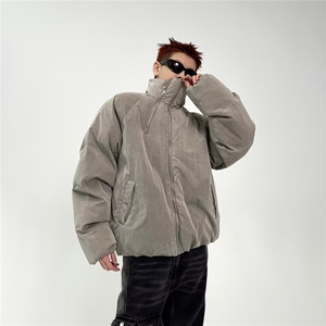 网图美式休闲夹克棉衣外套潮牌双拉链面包棉服A025-ZY18305-P80