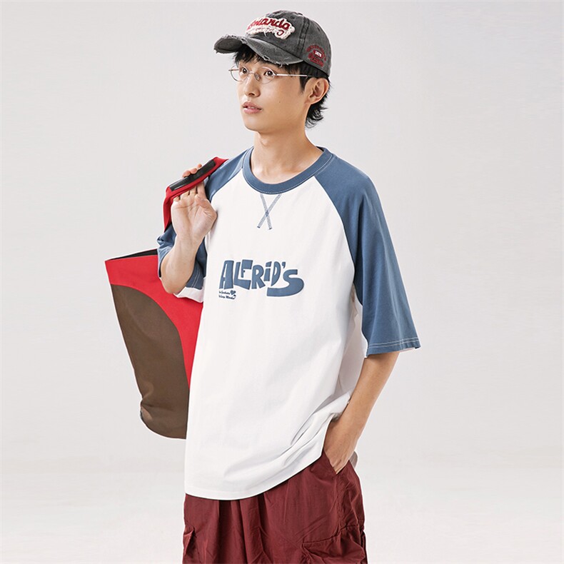 2024夏季新款男装日系潮牌纯棉印花圆领宽松短袖休闲T恤T930-F50,男装T恤,电商A101（原外27）