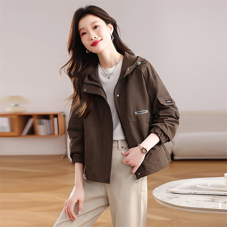 休闲夹克外套女短款高级感宽松休闲2025早春新款时尚大气减龄上衣，女装短外套，以桐