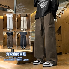 【现货】2025秋冬新款潮流气质宽松阔腿直筒宽松休闲裤3361-P42，男装休闲裤，星座1006