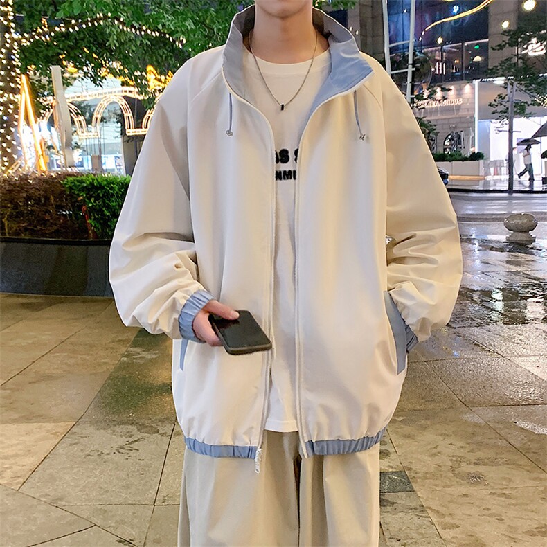 秋季新款宽松两面穿夹克男撞色立领上衣外套DSA157B-JK7907-特P70,男装夹克,电商A157B