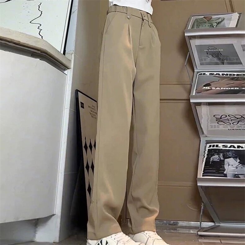 网图慎用中高腰商务长裤直筒裤西裤休闲裤男高级感A266-K125-P35，男装西裤，电商A266