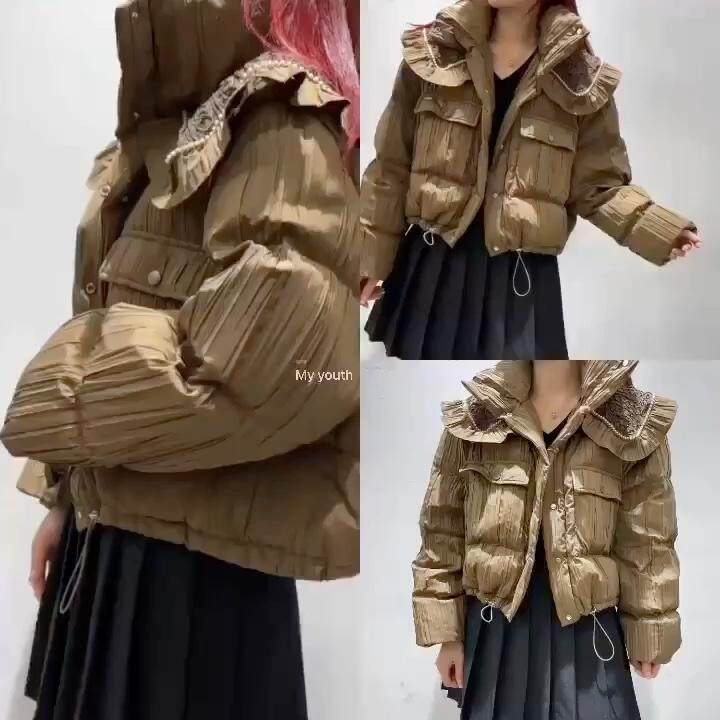 新面料短款羽绒服，女装羽绒服，得到THETHAT