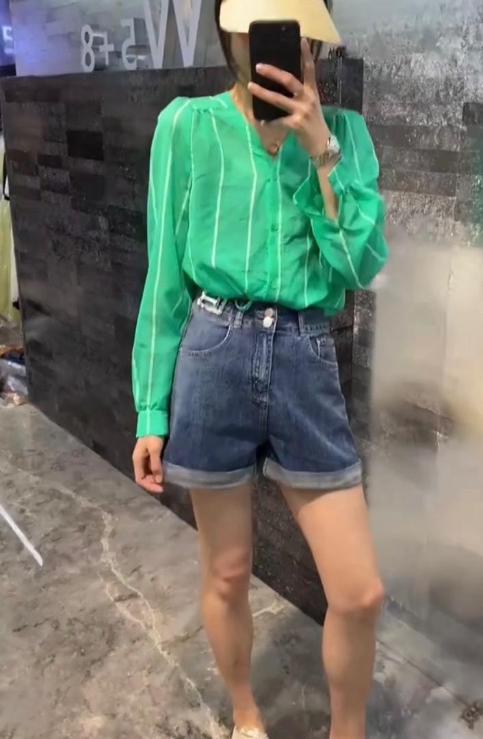 夏季新款V领洋气条纹防晒衣,女装其它,L·H·X