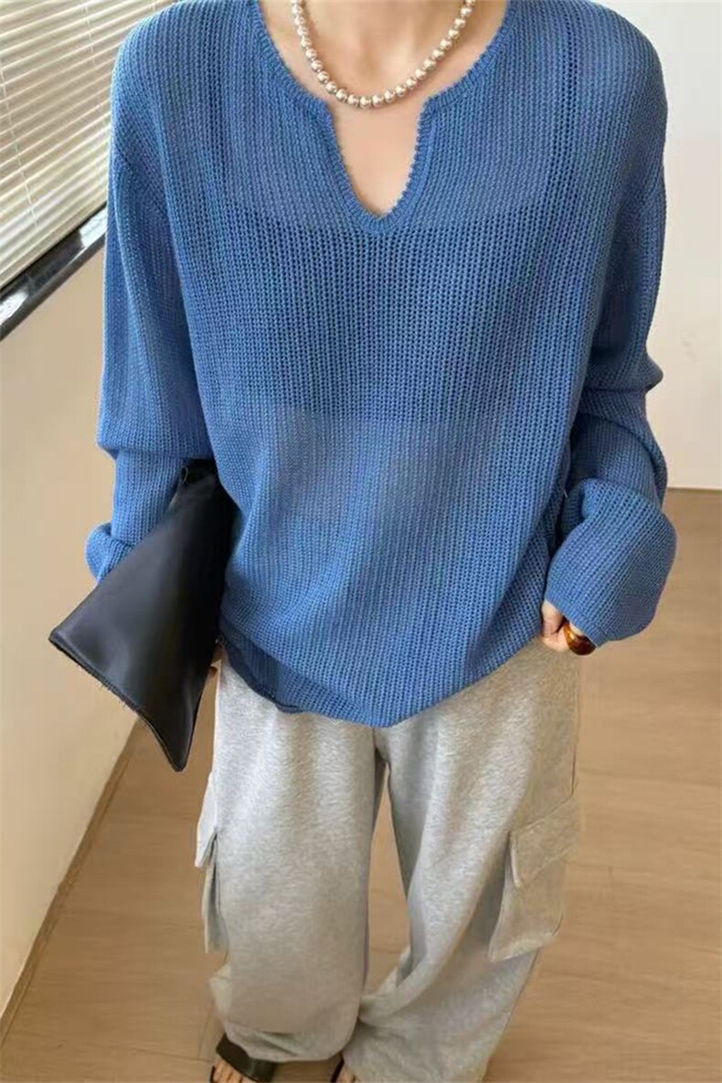 夏季新款防晒针织衫时尚百搭长袖,针织衫/毛衣,锦弘羊绒