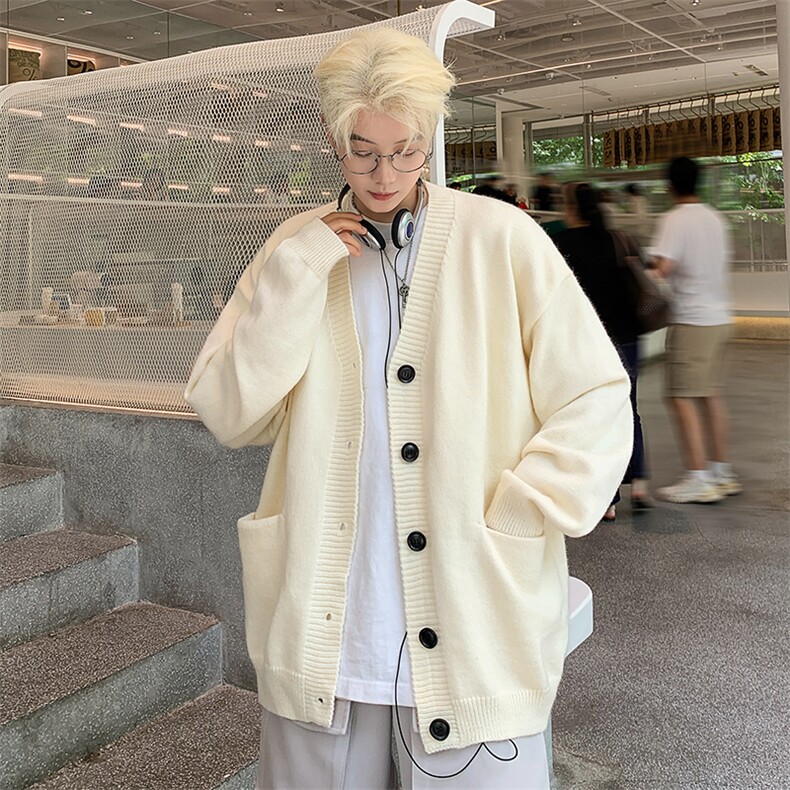 得物抖音高品质V领毛衣外套针织开衫W77-P55,男装针织衫/毛衣,星座1212