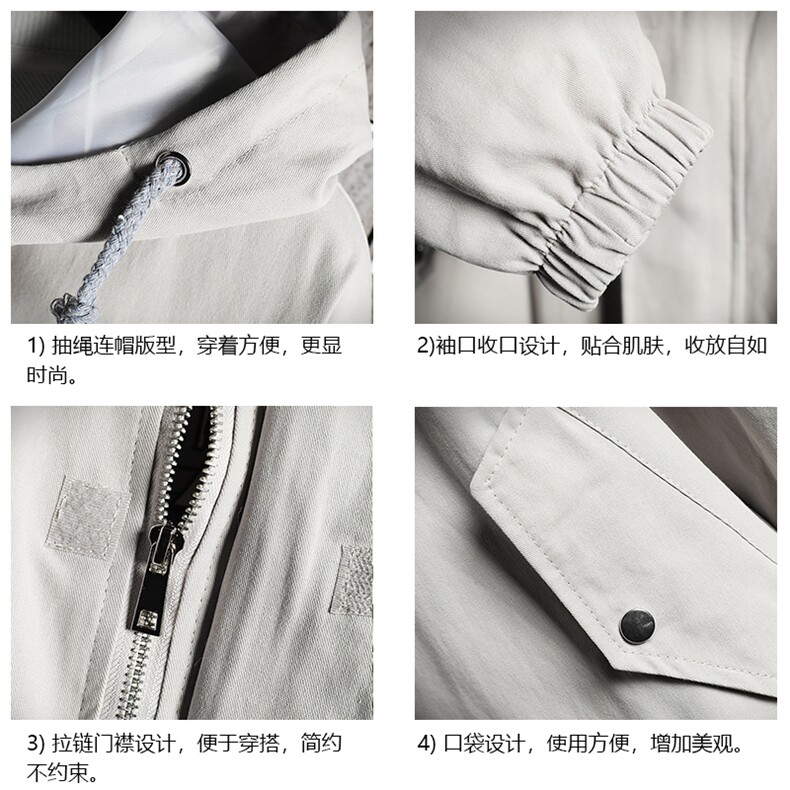 JK41099-P85加棉款-P115纯棉连帽夹克男士大码工装夹克男网格,男装夹克,电商A040A