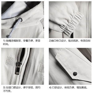 JK41099-P85 加棉款-P115 纯棉连帽夹克男士大码工装夹克男 网格图片
