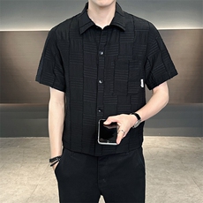 男士短袖衬衫高级感定制面料冰丝透气档口大货C317-C805-P55，男装衬衫，电商C317