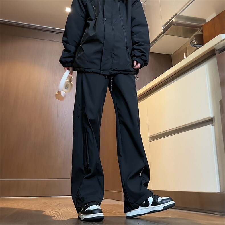 冲锋裤男士潮牌夏季2025新款防风宽松直筒运动工装休闲大码长裤子,男装工装外套,星座218-1（原230）