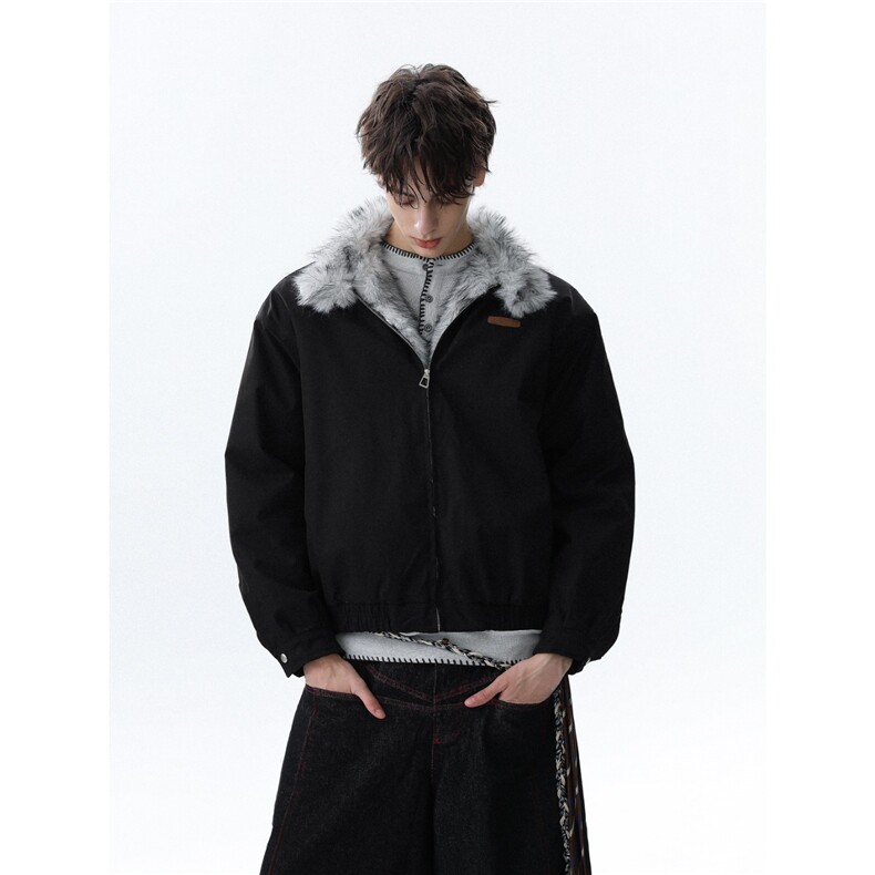 网图复古毛领座山雕立领夹克棉服工装棉衣外套A025-HY1219-P85,男装夹克,电商A025