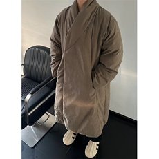 MH03-P145韩系慵懒风长款绒面棉服加厚保暖棉衣外套男，男装棉衣，星座1501-3