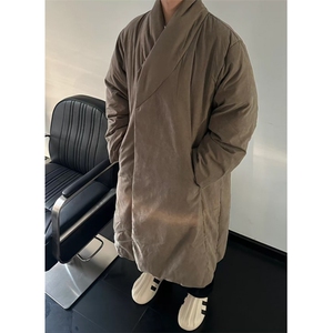 MH03-P145 韩系慵懒风长款绒面棉服加厚保暖棉衣外套男图片