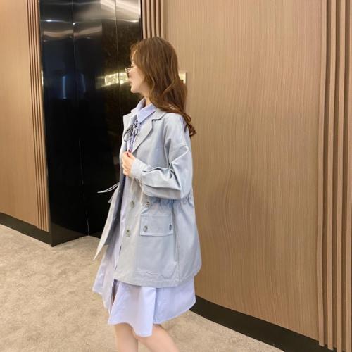 香丽迪抽绳收腰风衣女春夏新款糖果色小个子休闲外套中,女装风衣,香丽迪1