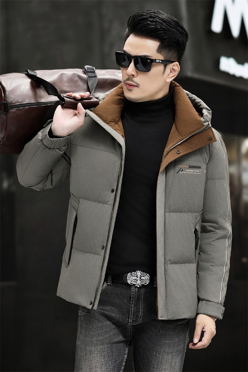 B6095钱塘2020-3时尚休闲厚款百搭有帽冬季中年男士羽绒服P250,男装羽绒服,钱塘207-3