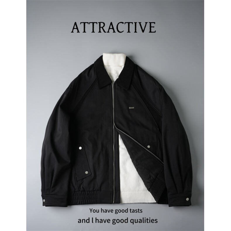 哈灵顿微阔巴恩风拼接翻领外套棉衣棉服夹克A329-JM3591-P145,男装夹克,电商A329