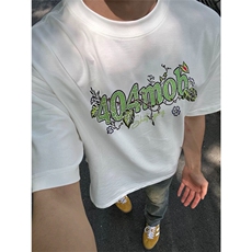 网图有货夏季植物花卉刺绣短袖T恤男女美式情侣宽松上衣A575-P35，男装T恤，星座1505
