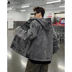 重工水洗做旧连帽牛仔外套男春GM8869P95，男装夹克，星座1116-2