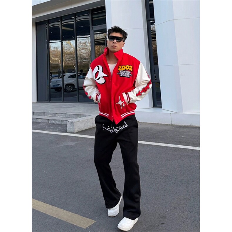 美式高街潮牌男女运动休闲裤直筒宽松慵懒显瘦印花休闲卫裤子,男装休闲裤,电商A486