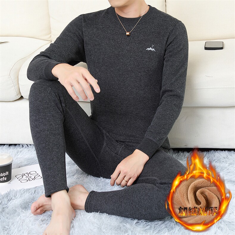 保暖内衣男士秋衣秋裤加绒加厚特厚中老年防寒套装TZ8003-P80,男装棉衣,星座310B-3