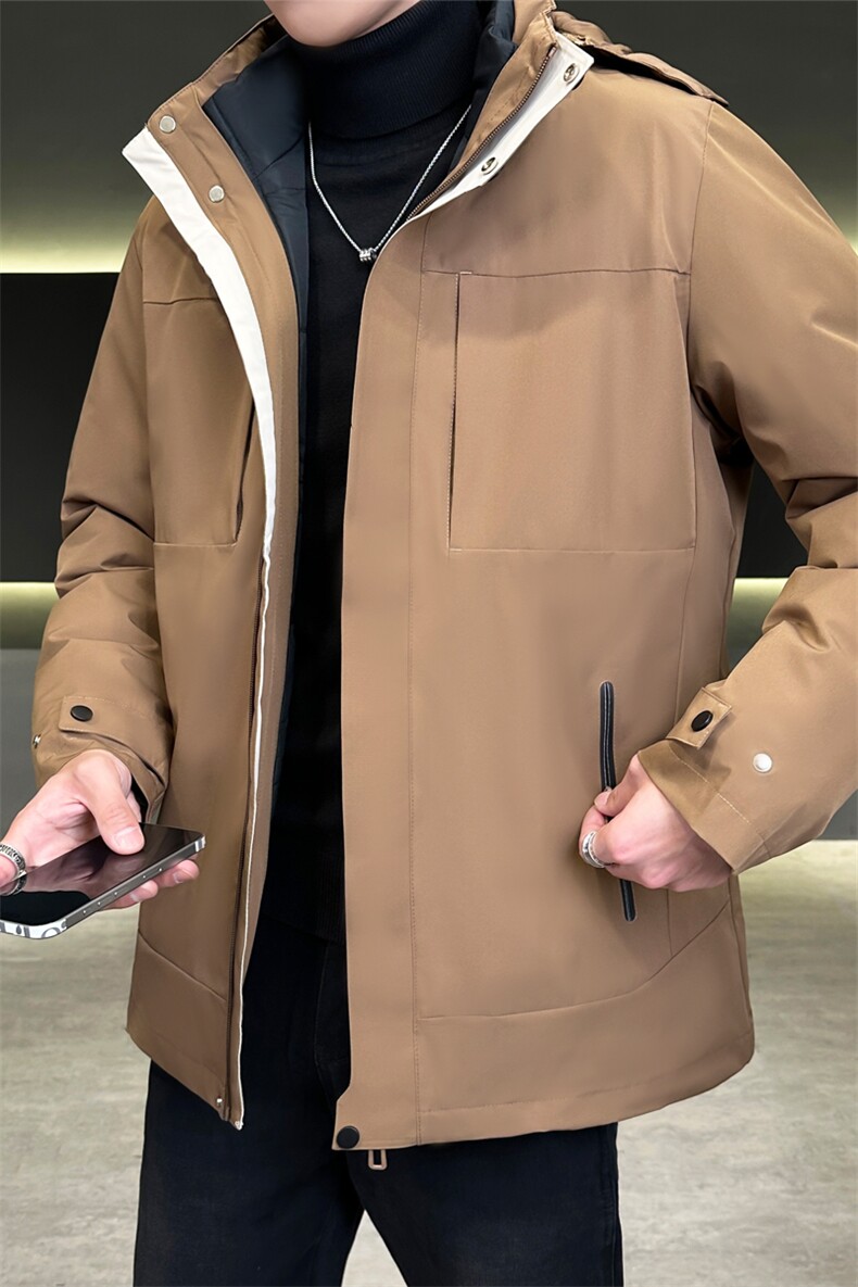 Y3027-P320鹅绒冬季大码三合一情侣款可脱卸内胆白鹅绒外套,男装羽绒服,星座109