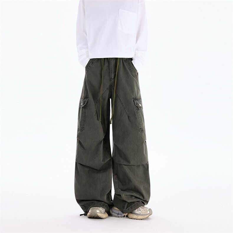 秋款廓形贴袋工装裤潮牌嘻哈情侣阔腿休闲长裤男女h9002P90，男装工装外套，星座1013-1