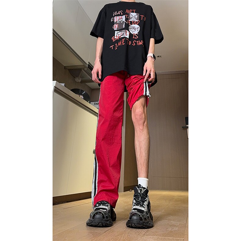 现货夏季速干巴黎神裤撞色拼接条纹休闲运动长裤男K650-P45控68,女装休闲裤,星座205-5