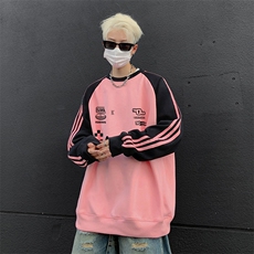 抖音得物供货提供视频秋冬重磅美式宽松织带圆领卫衣0742，男装卫衣，电商A486