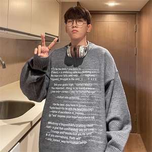 直播品质 秋冬美式潮牌圆领毛衣大码针织衫毛线衣线衫 MY005特P40图片