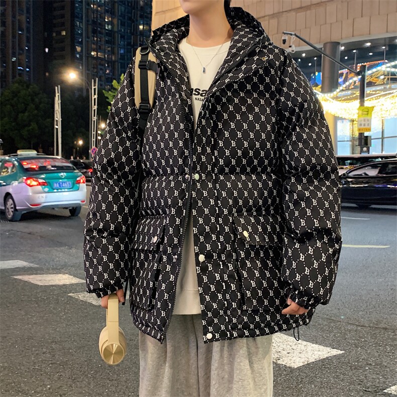 潮牌棉服男士冬季新款宽松工装连帽棉衣保暖加厚面包服外套MY846,男装棉衣,星座310B-1