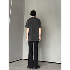 B221美式ins高街暗黑小众修身毛边微喇牛仔裤LK23004-P55控78，男装牛仔裤，电商B221