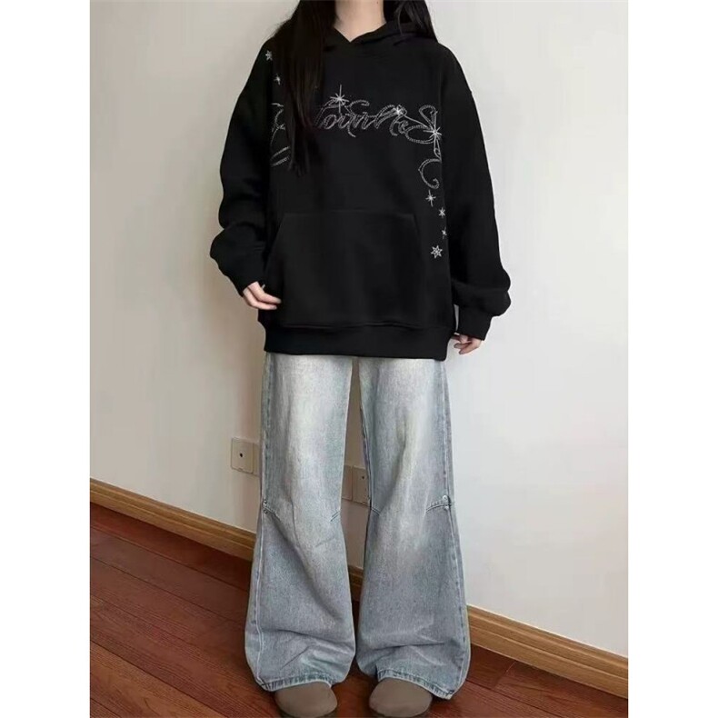 重工刺绣卫衣男女小众设计感休闲潮百搭外套常规P52加绒P57,女装短外套,四季星座505