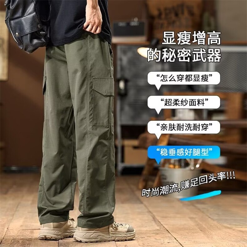 1506-1/KA471/P39冬新款美式街头潮流百搭直筒阔腿休闲裤男女同款图片