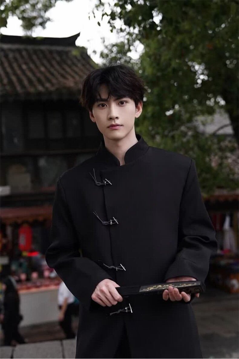 新中式西装外套男风西服高级感立领上衣垫肩中山装LF1013p65特,男装西服,电商D256-2(原A064-2)